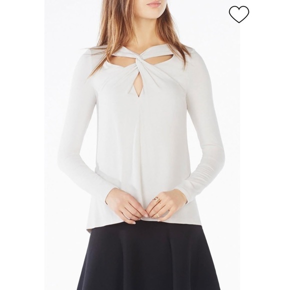 BCBGMAXAZRIA Adrean Twist Front Long Sleeve Top Women’s Size Large New w/ tags! - Picture 1 of 12